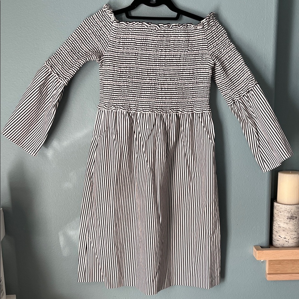 Bigio collection Striped Off-Shoulder dress